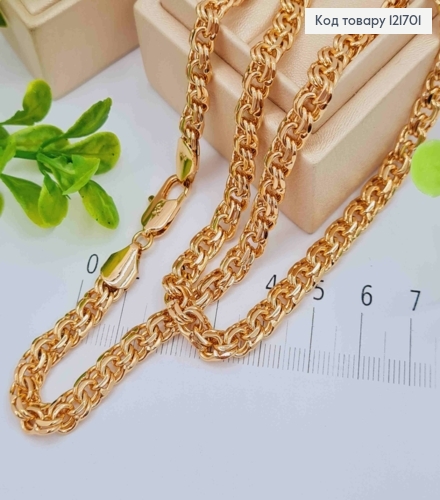 Цепочка плетения БИСМАРК классическая, ширина 6мм, длина 50см, Xuping 18К 121701 фото 1