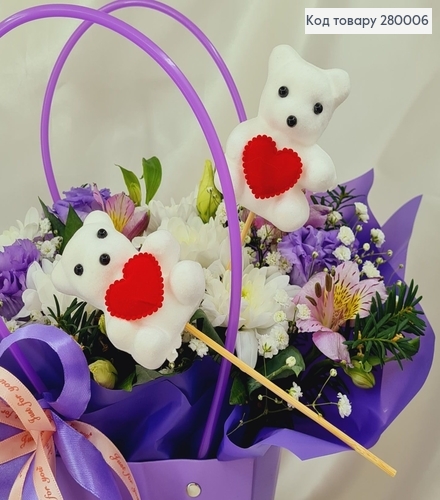 Мишка пенопластовый декор на деревянной палочке 7+10 см белый 280006 фото 1