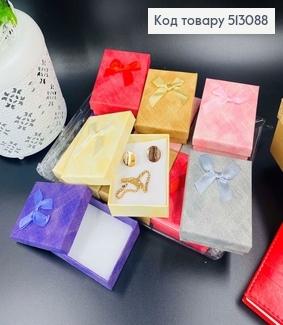 Коробка Тканая с бантиком однотоная, 9х2,5х6,5см, в ассорт. 513088 фото