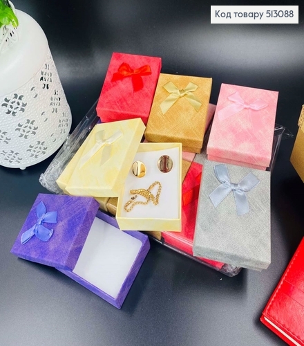 Коробка Тканая с бантиком однотоная, 9х2,5х6,5см, в ассорт. 513088 фото 1