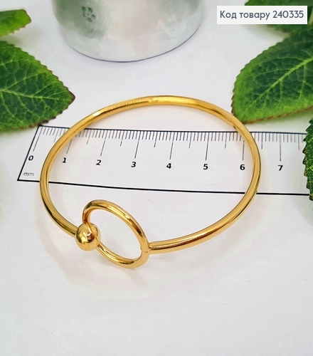 Браслет на руку, В стиле Картье, колечко с шариком, сталь Stainless Steel, диам. 5,7см 240335 фото 1