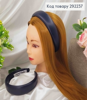 Обруч широкий,4,5см , ЭКОкожа, цвет ТЕМНО-СИНИЙ, ручная работа, Украина 292237 фото