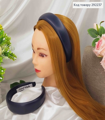 Обруч широкий,4,5см , ЭКОкожа, цвет ТЕМНО-СИНИЙ, ручная работа, Украина 292237 фото 1