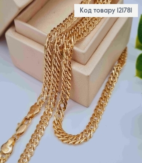 Цепочка РОМБОВОЕ ПЛЕТЕНИЕ, ширина 5мм, длина 55см, Xuping 18K 121781 фото