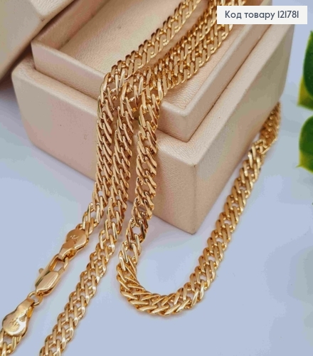 Цепочка РОМБОВОЕ ПЛЕТЕНИЕ, ширина 5мм, длина 55см, Xuping 18K 121781 фото 1