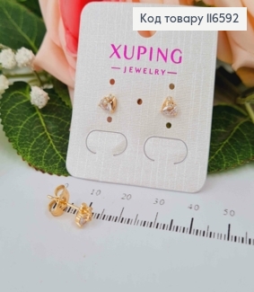 Серьги гвоздики, с камешком-капелькой 0,5см, Xuping 18К 116592 фото