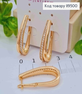 Серьги Стрелы украшены Блестящими камешками, длина 2,7см, английская застежка, Xuping 18K 119500 фото