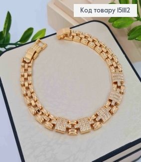 Браслет "Вивьен" украшен Блестящими камешками, дл.17+2см, Xuping 18K 151112 фото