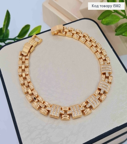 Браслет "Вивьен" украшен Блестящими камешками, дл.17+2см, Xuping 18K 151112 фото 1