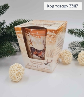 Аромасвічка стакан  Winter Reindeer with a misterios aroma,  MISTICAL WINTER,115г/ 30год., Польща 331117 фото