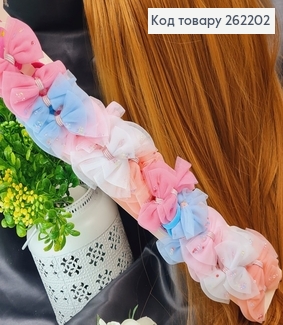 Резинка детская бантик фатин  20шт в асорт 262202 фото