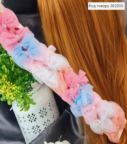 Резинка детская бантик фатин  20шт в асорт 262202 фото 1