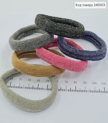 Резинка простая с люрексом в ас. 10 шт / уп. цена за уп. 245003 фото 1
