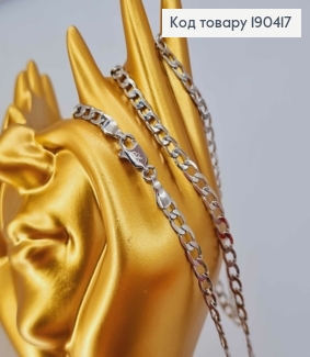 Цепочка родованная, панцирное плетение, ширина 3,5мм, длина 60см, Xuping 190417 фото