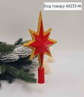 Верхушка на елку Звезда красная в асс. 22*14 см, Украина 611233-М фото