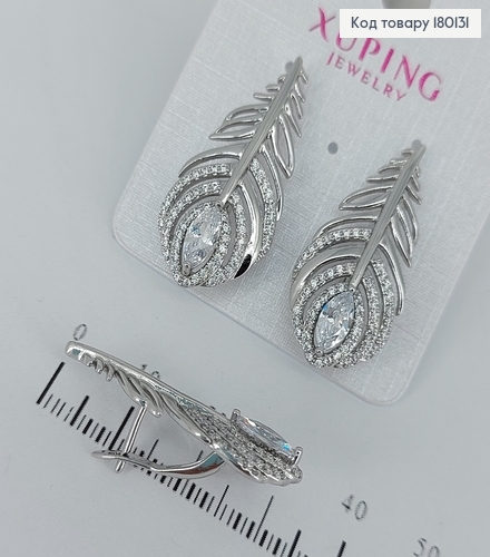 Серьги Роскошное Перо медицинское золото Xuping 180131 фото 1