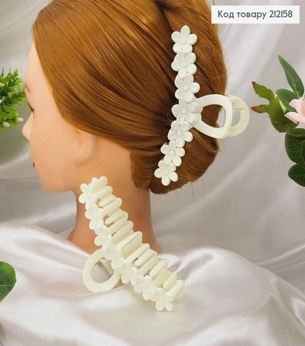 Краб пластик, Молочного кольору, з Квіточок, 13см 212158 фото 1