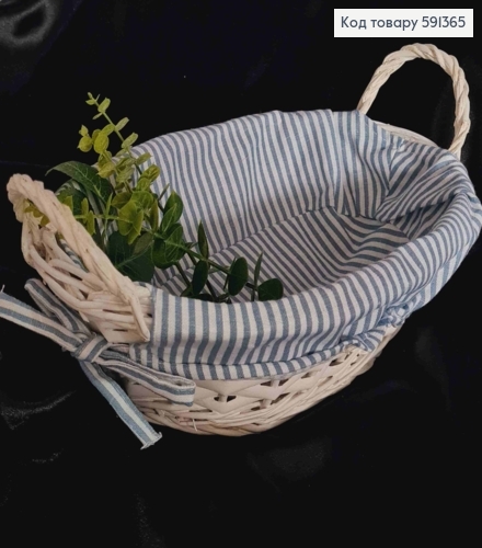 Кашпо "корзина"-ХЛЕБНИЦА с натур. тканью, длина 26см, ширина 20см, глубина 8см 591365 фото 1