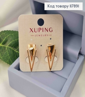 Серьги "Коготь Тигра", 2,5см, английская застежка, Xuping 18К 117891 фото