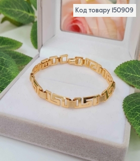 Браслет плетения пластинками, "Версаче" с тиснением, шир.6мм, дл. 17+2см, Xuping 18К 150909 фото