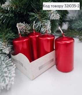 Набор свечей КРАСНЫХ BISPOL, 4 шт ,40/60мм, 7 год. горения 321035-2 фото