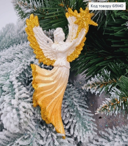 Новорічна фігура Блиск Янгол із зіркою Золото, 14,5*9см, Україна 619140 фото 1