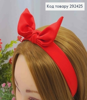 Обруч пластик в ткани "Солоха", Красного цвета, 2,5см, ручная работа, Украина. 292425 фото