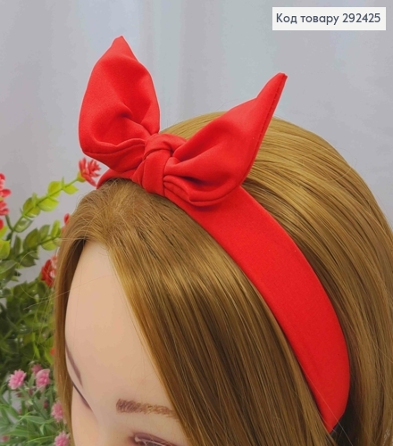 Обруч пластик в ткани "Солоха", Красного цвета, 2,5см, ручная работа, Украина. 292425 фото 1