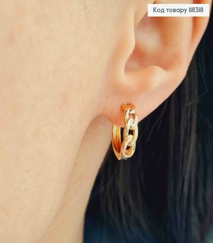 Серьги кольца "Цепочка", диаметр 1,5см, XUPING 18K 118318 фото 2