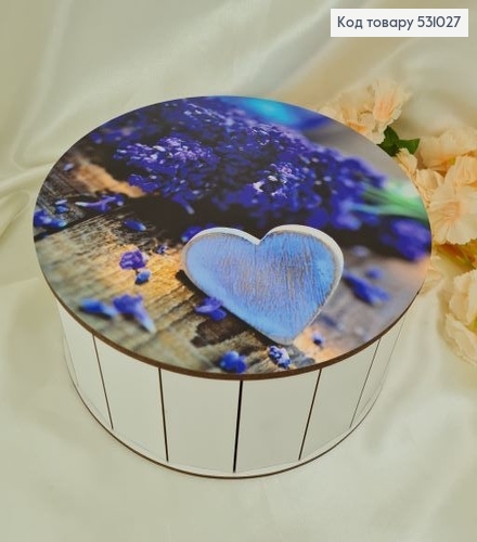 Коробка деревянная круглая Сирень 27х10 см 531027 фото 1