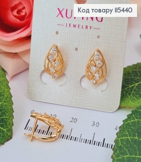 Серьги "Виола" с камешками 1,5см Xuping 18K 115440 фото