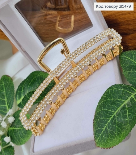 Краб металл, золотого цвета, банан в камнях , 11см. 215479 фото 1