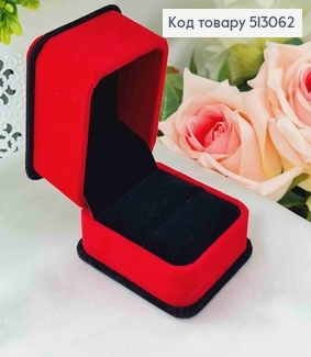 Коробка велюр квадратная красная 6х5х5см 513062 фото