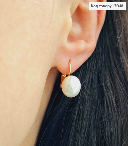 Серьги жемчужины 1см, франц. зам. Xuping 18K 117048 фото 2