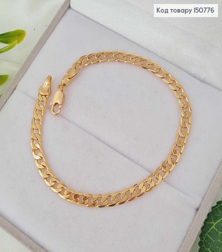 Браслет панцирное плетение, шир.4мм, дл. 18,5см, Xuping 18K 150776 фото 1