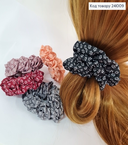 Резинка об'ємна тканина з орнаментом дрібні квіточки  в асорт. 241009 фото 1