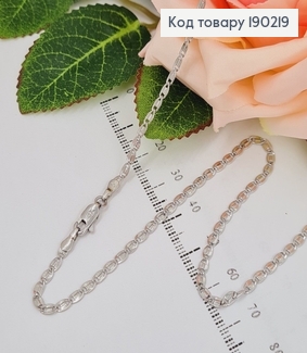 Цепочка родированая овальные пластинки 3мм, длина 45см, Xuping 190219 фото