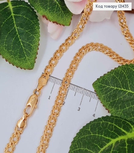 Цепочка, фактурное переплет двойной ромб 5мм, длина 50см, Xuping 18K 121435 фото 1