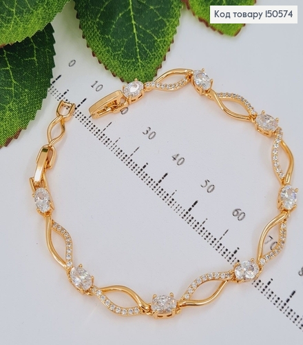 Браслет с камнями, длина  17+2см, Xuping 18K 150574 фото 1