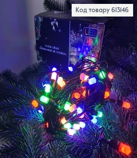 Гирлянда черная проволока 9м 100 LED цветная (с удлинителем) 613146 фото