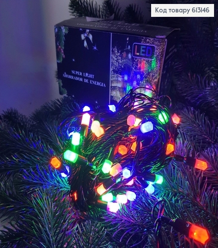 Гирлянда черная проволока 9м 100 LED цветная (с удлинителем) 613146 фото 1