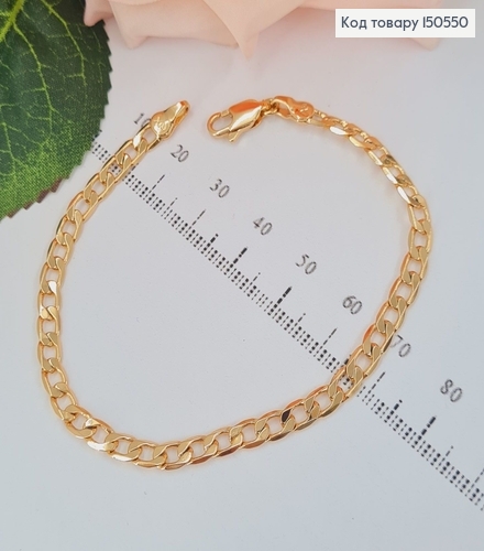 Браслет 4мм, длина 19см, плетение панцирное , Xuping 18K 150550 фото 1