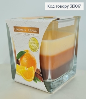 Аромасвічка стакан CINNAMON - ORANGE 170 г/32год., snk 80-159  BISPOL  313017 фото