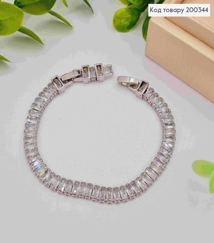 Браслет родований з Блискучих камінців, довжина 16,5+2см, Xuping 200344 фото 2