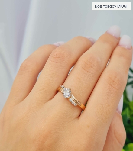 Кольцо, "ВЕНЕРА" украшено Блестящими камнями, Xuping 18К 171061 фото 1
