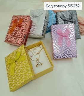 Коробка блеск орнамент с бантиком 7*9*2,5 см в асс. 513032 фото