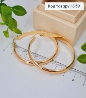 Серьги кольца "Классические", ширина 4,5мм, диаметр 4,9, XUPING 18K 118159 фото