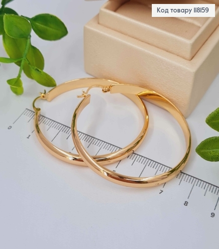 Серьги кольца "Классические", ширина 4,5мм, диаметр 4,9, XUPING 18K 118159 фото 1