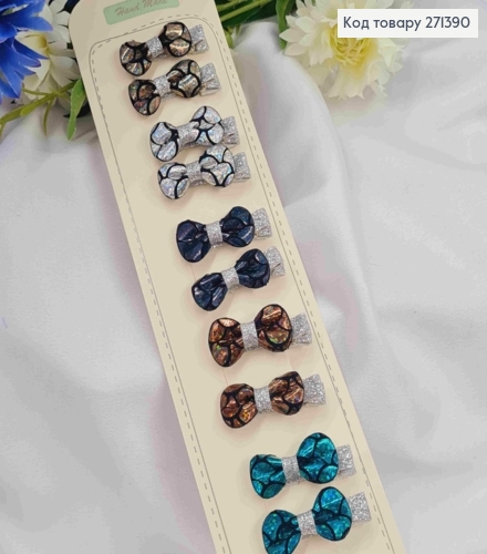 Набір  дитячих заколок (20шт) БАНТИКИ, розмір 3*1,5см, заколка стріла 3см, ЯСКРАВИХ кольорів 271390 фото 1