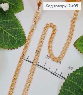 Цепочка 3,5мм, длина 60см, плетение лав, "love", Xuping 18K 121405 фото